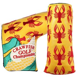 SHABIER Golf Blade Putter Cover Headcover Blade Club Protector PU Leather Magnetic Closure (Yellow Crawfish)
