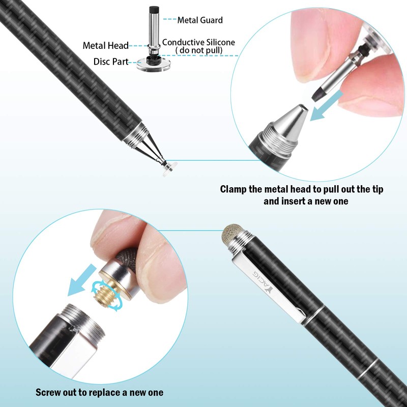 Yacig Capacitive Stylus Pen, 4-in-1 High Sensitivity and Precision Touch