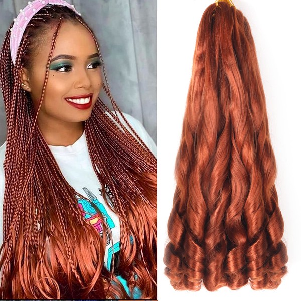 French Curly Braiding Hair for Box Braids 8 Packs 22 Inch 75 G/Pack Deep Wave Braiding Hair Crochet Braids Spanish Curly Synthetic Spiral Curl Silky Braiding Hair Extensions (22 inches, 350#)