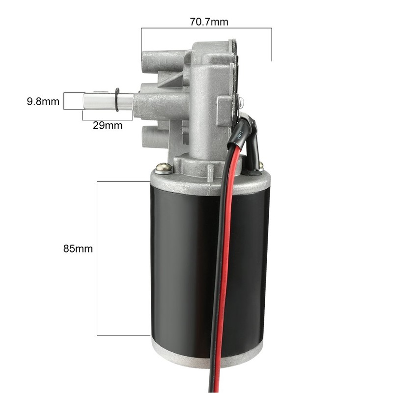 uxcell DC24V 80W 50RPM 6N.M Reversible Worm Gear Motor High