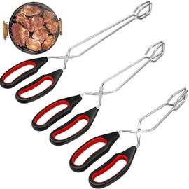 3 Pieces Cooking Baking Tongs, Scissors Barbecue Tongs, Barbecue Tongs, with Non-Slip and Heat Resistant Handles for Turning and Clamping Food, 3 Specifications