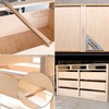 Wax Coated 16 Inches Wood Drawer Slide 2PCS, Classic Traditional