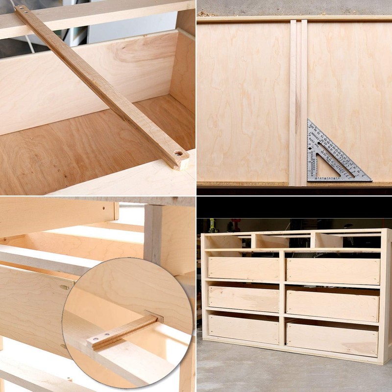 Wax Coated 16 Inches Wood Drawer Slide 2PCS, Classic Traditional