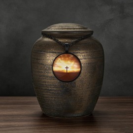 Dletay Small Urns for Human Ashes Gilded Ceramic Cremation Urns for Men Women Funeral Sharing Handcrafted Ashes Keepsake Decorative Memorial Mini Urn for Ashes Pet 3.54Inch