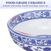 Kichvoe 7Inch White And Blue Porcelain Bowls Ceramic Noodle Bowl