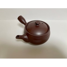 Japanese Banko-yaki (ware) Ceramic Left-Handed Teapot Kyusu 5.3 Inches in Diameter H3.35 Inches 11.8 Fluid Ounces, Shidei purple clay (Left-Handed) TR57219
