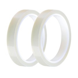Qrity 2 Rolls High Temperature Tape PET Tape, 15mm x 50m Heat Resistant Tape, Fixing for electronics, 3D Printers, Transparent