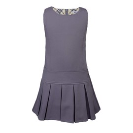 Bienzoe Girls School Uniform Jumper: Stretch Pleated Durable Kids Knee Length Sleeveless Dress Grey 6
