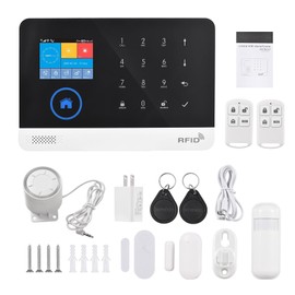 Mingzhe Sistema de Alarma de Seguridad para el hogar 2.4G WiFi gsm Pantalla LCD TFT de 2.4 Pulgadas Kit de Sistema de Alarma de Seguridad para el hogar inalámbrico con Sensor de Ventana