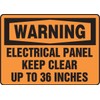 Accuform MELC308VA Aluminum Safety Sign, Legend "Warning Electrical Panel Keep