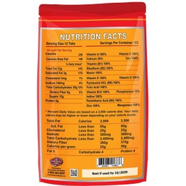 Food For Preparing SHTF 2-day Food Supply 24 Tabs Food Ration for Travel Camping Boating Biking Hunting Outdoor Gluten Free and Non-GMO 25 Years Shelf Life Long Term Food Storage - Vanilla Malt Flavor