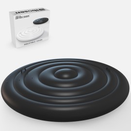 Sibosen Inflatable Hot Tub Cover with Handle, One Size Fits All Portable Hot tub Cover Upgrade Insulated Thermal Energy Saving Hot Tub Lid Protector Outdoor Windproof Rain-Proof Snow-Proof (Black)