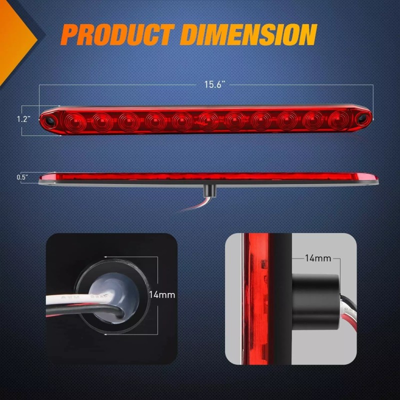 Nilight LED Trailer Light Kit Square Stop Turn Tail Light