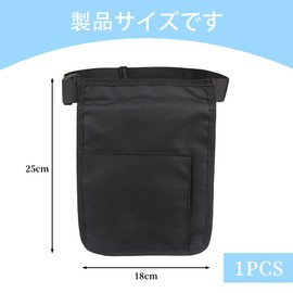 Waist Pouch, Apron Bag, Nurse Pouch, Tool Bag, Apron Bag, Adjustable, Belt Included, For Work, Lightweight, Multi-functional Pockets, Nursing, Black