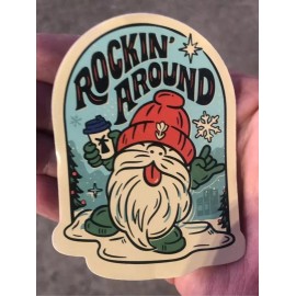 *NEW* Dutch Bros Sticker NOVEMBER 2023 Rockin Around Santa Gnome Windmill