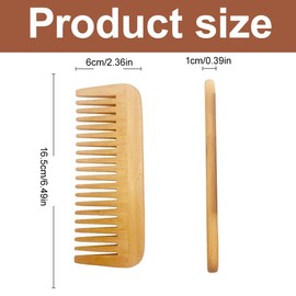 Wooden Comb, Wooden Comb for Curly, Hair Comb Made of Wood, Antistatic and Barrier-Free Handmade