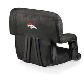 PICNIC TIME Black Denver Broncos Ventura Seat Portable Recliner Chair