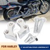 Unbranded Chrome 1" Adjustable Lowering Kit For Harley Dyna Super