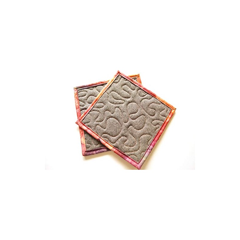 Batik Spice Color Fabric Quilted Pot Holders