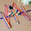 cholinchin Rainbow Braces Colourful Bow Tie Set Men's Braces Clip