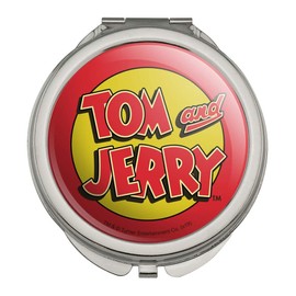 Tom and Jerry Logo Compact Travel Purse Handbag Makeup Mirror