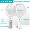 Large Magnifying Glass with 37 LED Light, 10X 20X 45X