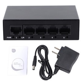 5 Port Ethernet Switch Professional High Speed 10 100Mbps Iron Shell 5 Port Network Switch  100‑240V