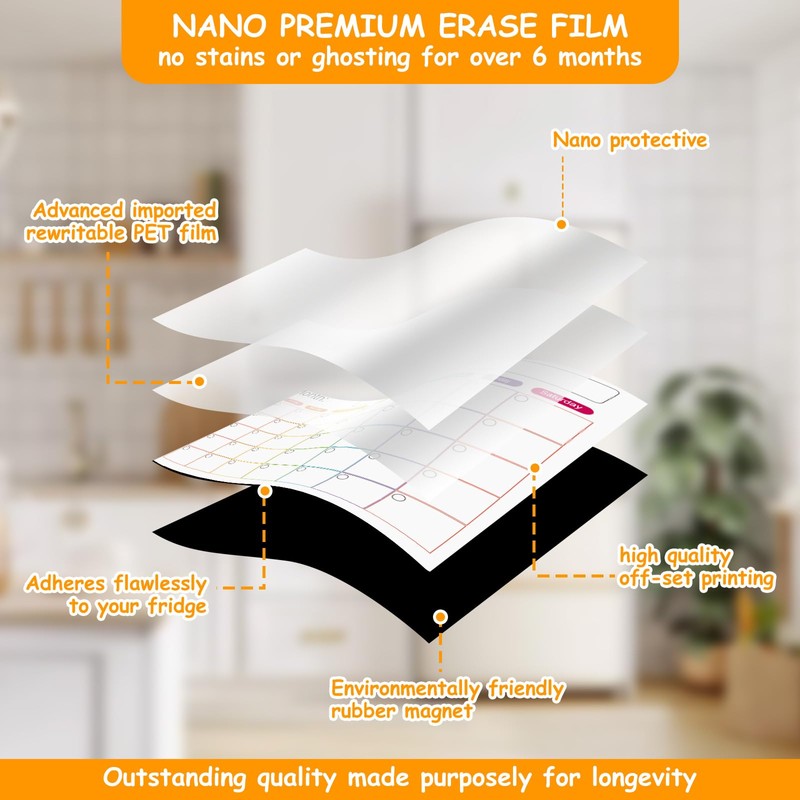 Magnetic Sheets for Fridge, Set of 3, Magnetic Whiteboard, Fridge,