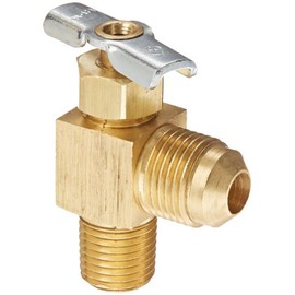 Eaton Weatherhead 330 Brass Needle Valve, Flare Angle, 90 Degree Elbow, 3/8" Tube OD x 1/4" Male Pipe Thread