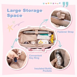 Fasrom Breast Pump Bag Compatible with Spectra S1 S2, Pumping Bag for Work, Portable Breast Pump Storage Travel Tote Bag, Pink