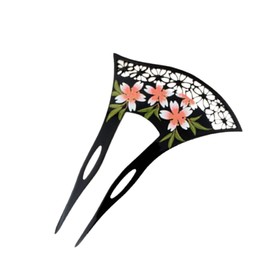 Riggulle Kanzashi Hair Ornament, Kimono, Yukata, Fan, Bee-shaped, Cherry Blossom, Black