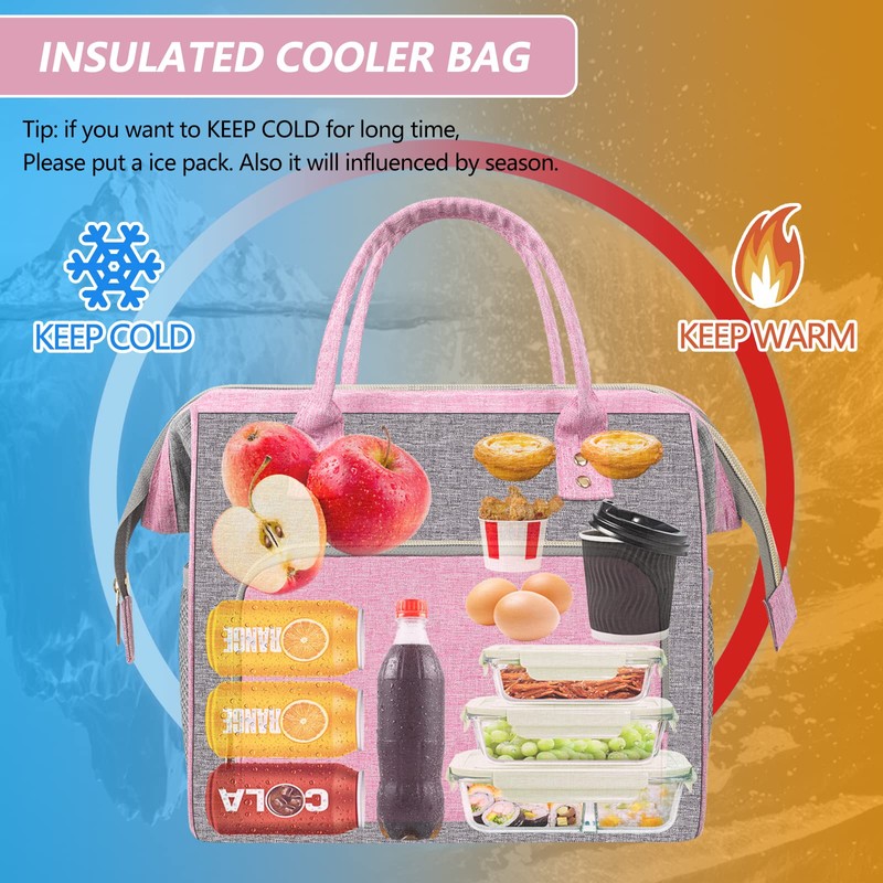 IDEATECH Insulated Lunch Box for Women, Cute & Reusable Cooler