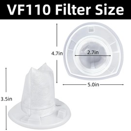 6 Pack VF110 Replacement Filter for Black and Decker Power Tools VF110, Handheld Vacuum Filters Compatible CHV1410L, CHV1410, CHV9610, CHV1210, CHV1410B, CHV1510, Part 90558113-01