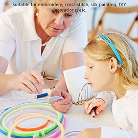 Aros de bordado de plástico, círculo de plástico círculo de punto cruzado anillo de aro de bordado colocado para bordado, puntada cruzada y costura de artesanía de bricolaje