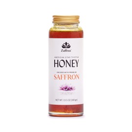 Zaffrus - Saffron Infused Honey - American Star Thistle Honey Infused with Premium Saffron / 13.5 oz (383 gr)