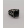 Joyeria Jara Square Onyx CZ Titanium Stainless Steel Size 11