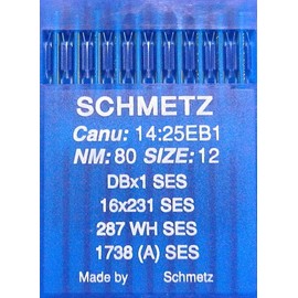 SCHMETZ 10 Round Piston Industrial Sewing Machine Needles System 287 / WH SES 1738 (A) Thickness 80