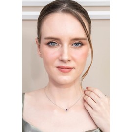 B. BRILLIANT Sterling Silver Synthetic Blue Spinel 7x5mm Oval-cut Dainty Choker Necklace