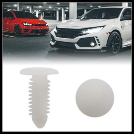Hihaha 30Pcs White Plastic Rivets Splash Guard Fastener Push Type Clips 7.5 x 6.5mm Durable Material