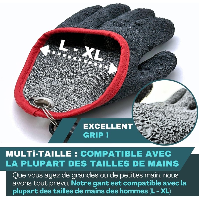 KRAKEN FISHING Universal Size Anti Bite Predator Glove with Magnetic