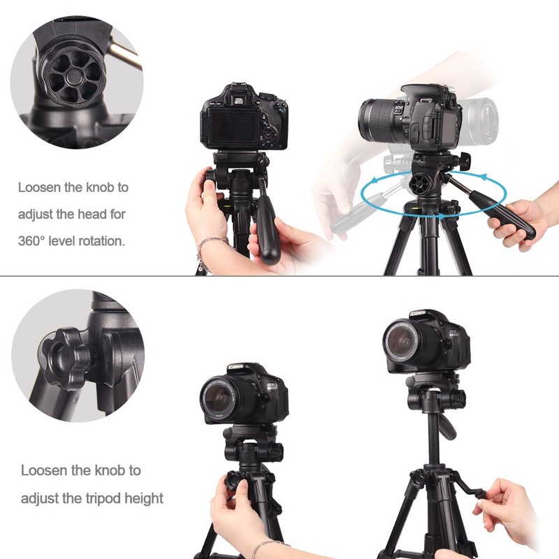 CAMBOFOTO 12.5 Inch Travel Tripod 62 cm Lightweight Tripod with