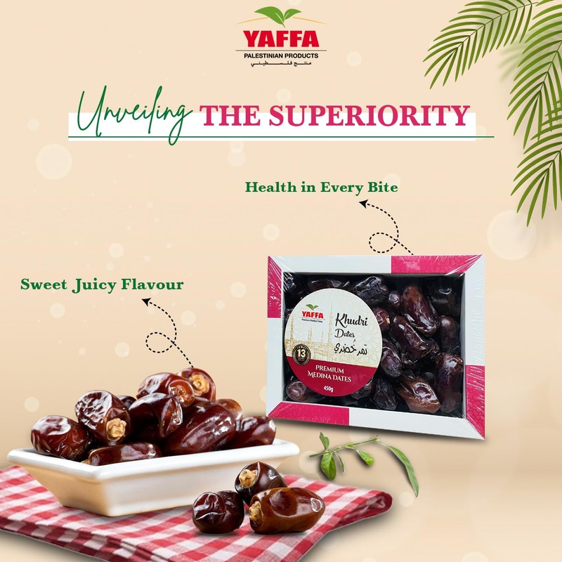 Yaffa Delicious Khudri Dates 450g– Hand Picked Madina Dates –