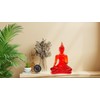 BUDDHO Buddha overcoming Temptations Buddha Statue 4" H Poly Resin