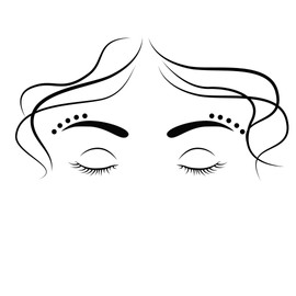 Hair and Eyes Vinyl Wall Decal - Attractive Design for spa, Beauty Salon, spa, Makeup Studio - Great for Girls Room, Bedroom 35x65