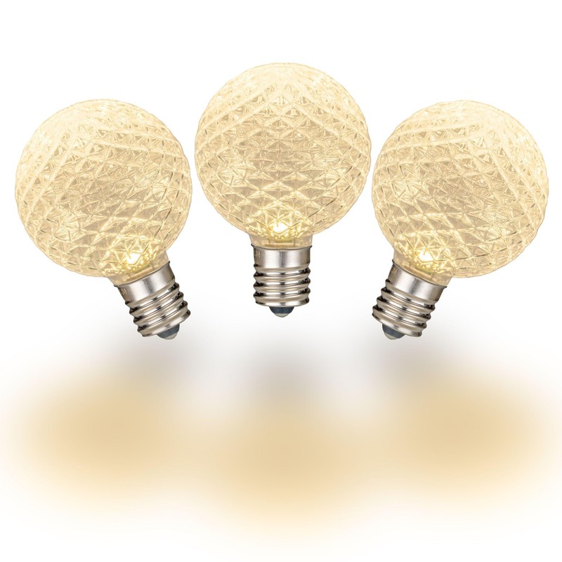 Novelty Lights 25 Pack G40 LED Replacement Bulbs, E12 LED