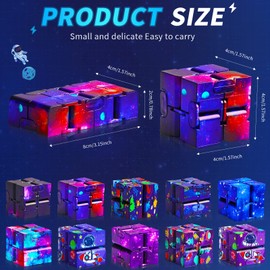 20 Pcs Galaxy Cubes Bulk Toys Gifts Space Astronaut Sensory Stress Anxiety Relief Universe Hand Mini Kill Time Finger Game Toys Block Party Favors Stuffers for Kids Adults ADHD Teens