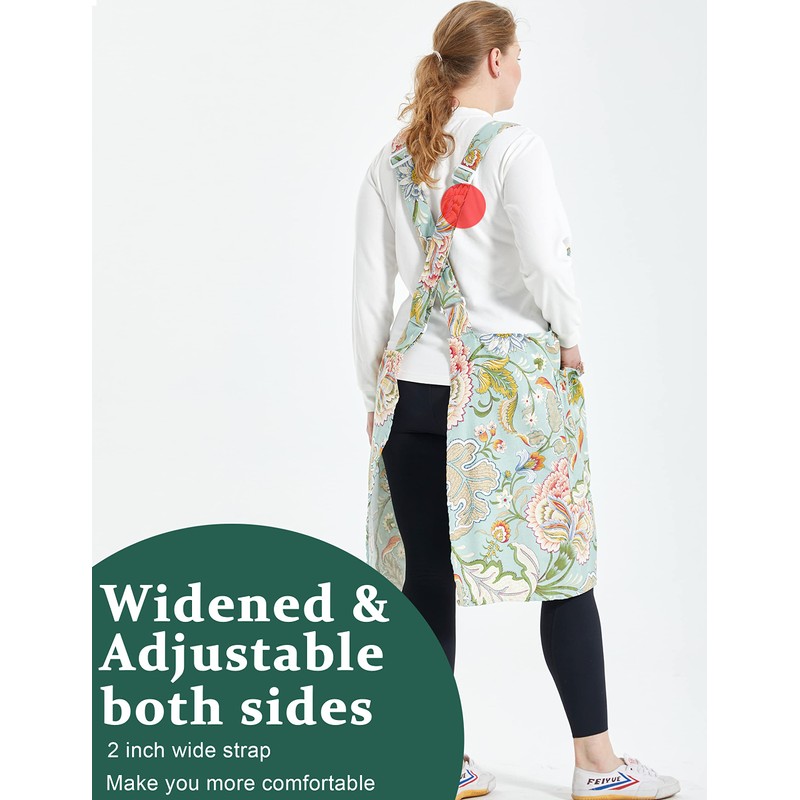 Big Plus Size Aprons for Women with Pockets Cotton Linen