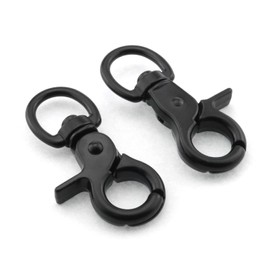 DGHAOP 2pcs Snap Hook Zinc Alloy 60mm Black Key Chain Door Lock Pets Cage Hook Belt Clip for Any Suitable Cage, Dog Traction Rope