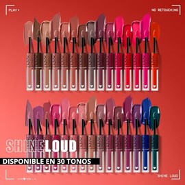 NYX Professional Makeup, Shine Loud, Labial Líquido Larga Duración, Ambi                                                                              
