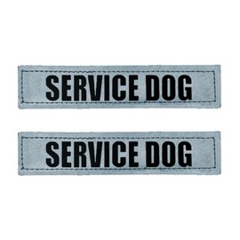 Paworld Service Dog Patch, 2 Pack Reflective Dog Patches, Removable Dog Patches for Harness with Hook Backing for Pet Animal Harness Collar (Service Dog, S)